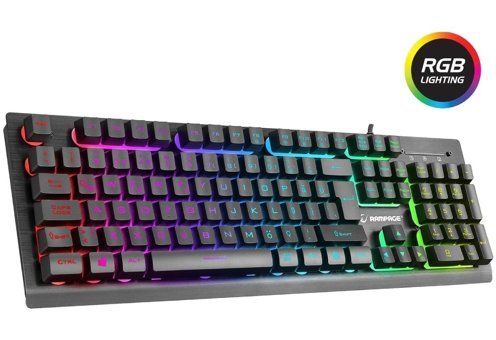 Rampage Miracle K2 Türkçe Q RGB Mecha-Membrane Switch Siyah Mekanik Gaming Klavye