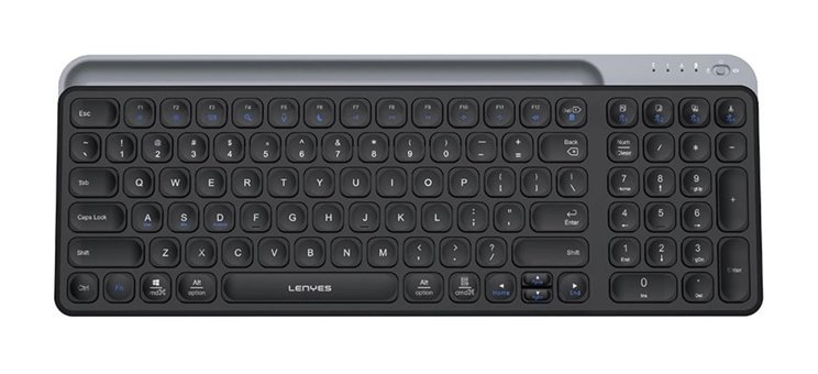 Lenyes WK106 İngilizce Q 99 Tuşlu Kablosuz Siyah Klavye