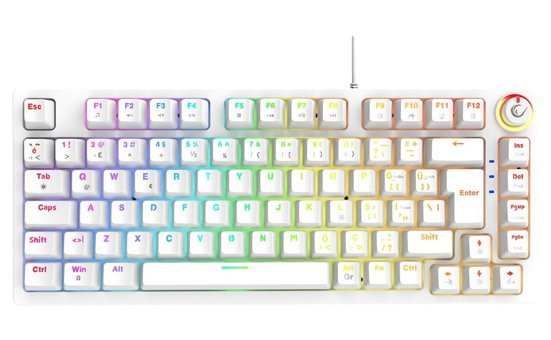 Rampage Enıgma 75 Türkçe Q RGB 82 Tuşlu Red Switch Kablolu Beyaz Mekanik Gaming Klavye
