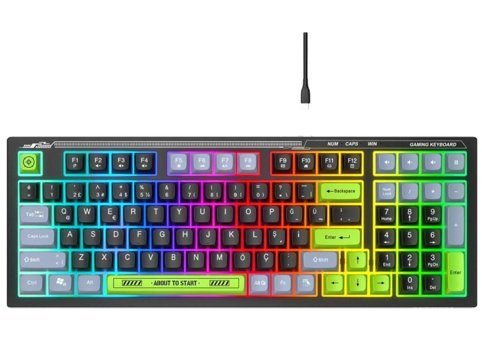 Everest KB-98 SILENT Türkçe Q RGB Mecha-Membrane Switch Kablolu Siyah Klavye