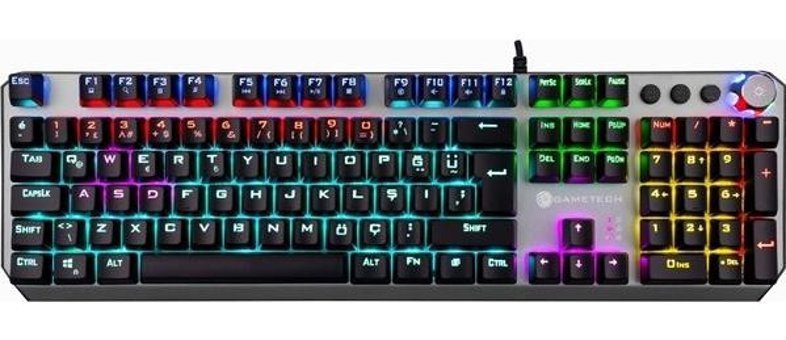 Gametech Venom Türkçe Q RGB 104 Tuşlu Blue Switch Kablolu Siyah Mekanik Gaming Klavye