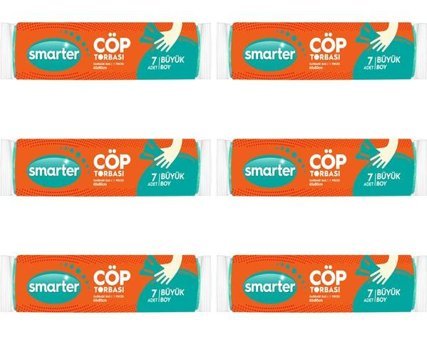 Smarter Büyük Boy 65x80 cm Çöp Poşeti 6x7 Adet Yeşil
