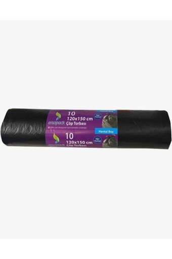 Ersopack Hantal Boy 120x150 cm Çöp Poşeti 10 Adet Siyah