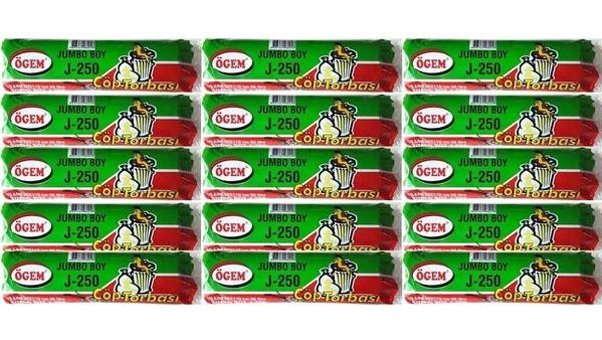 Ögem J-250 Jumbo Boy 80x110 cm Çöp Poşeti 15x10 Adet Siyah