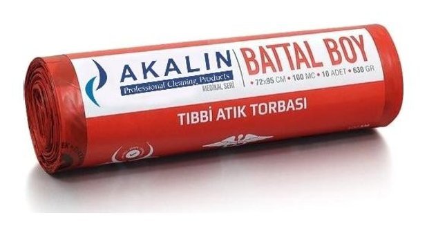 Akalın Professional Cleaning Products Battal Boy 72x95 cm Çöp Poşeti 10 Adet Kırmızı