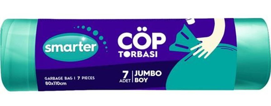 Smarter Jumbo Boy 80x110 cm Çöp Poşeti 7 Adet Yeşil