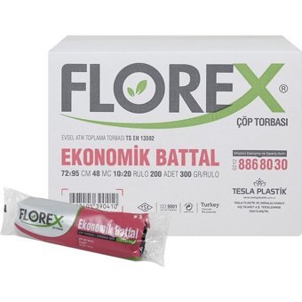 Florex Ekonomik Battal Boy 72x95 cm Çöp Poşeti 20x10 Adet Siyah