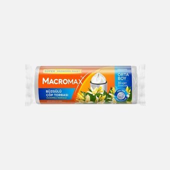 Macromax Ekonomik Hanımeli Kokulu Büzgülü Orta Boy 55x60 cm Çöp Poşeti 30 Adet Beyaz
