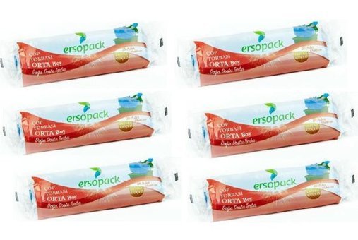 Ersopack Ekstra Güçlü Orta Boy 55x60 cm Çöp Poşeti 6x20 Adet Mavi