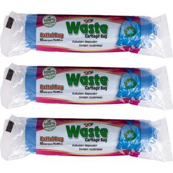 Sa Waste Battal Boy 75x90 cm Çöp Poşeti 3x10 Adet Mavi