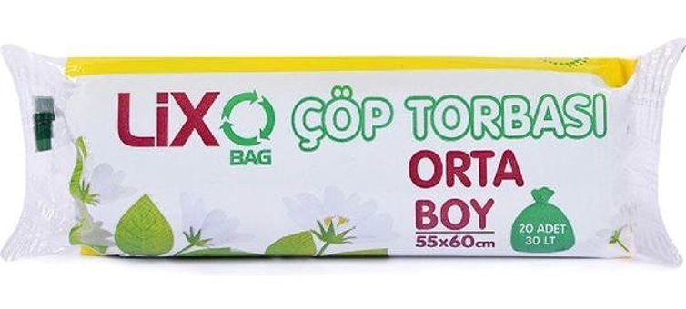 Lixo Orta Boy 55x60 cm Çöp Poşeti 15x20 Adet Mavi