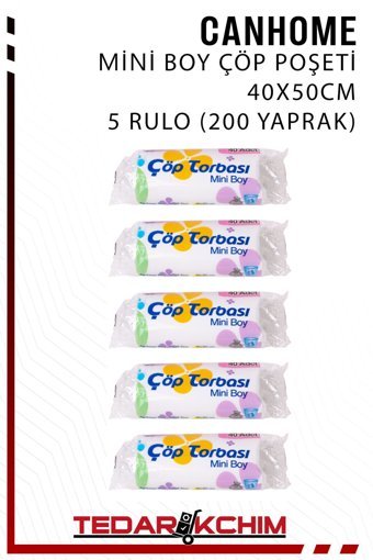 Canhome Şeffaf Mini Boy 40x50 cm Çöp Poşeti 5x40 Adet Beyaz