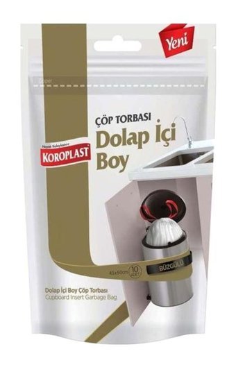 Koroplast Büzgülü Dolap İçi Boy 45x50 cm Çöp Poşeti 10x10 Adet Beyaz