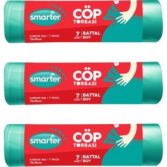 Smarter Battal Boy 72x95 cm Çöp Poşeti 3x7 Adet Yeşil