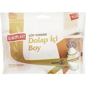 Koroplast Büzgülü Dolap İçi Boy 75x90 cm Çöp Poşeti 10 Adet Beyaz