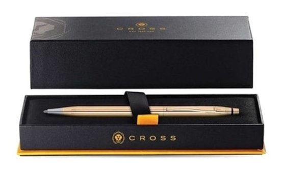 Cross Classic Century Altın Tek Renkli Siyah Tükenmez Kalem Seti