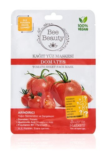 Bee Beauty Tomato Sheet Nemlendirici Kağıt Yüz Maskesi 23 ml