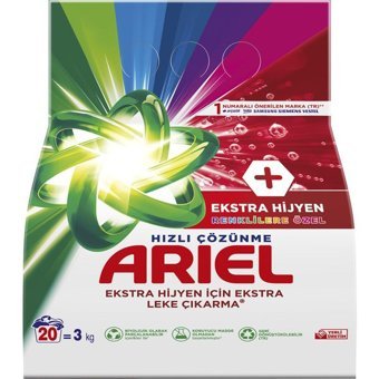 Ariel Oxi Gücü Etkili Renkliler İçin 20 Yıkama Toz Deterjan 3 kg