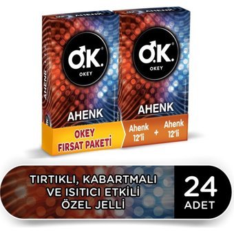 Okey Ahenk Normal Tırtıklı Prezarvatif 2x12'li