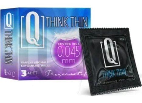 Q Think Thin Vanilyalı Aromalı Ultra İnce Prezarvatif 7x3'lü