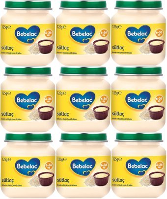 Bebelac Sütlaç Tahılsız Organik Probiyotikli Kavanoz Maması 9x125 gr
