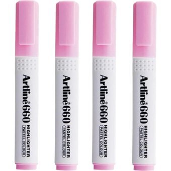 Artline 660 4'lü Pastel Pembe Kesik Uçlu Fosforlu Kalem