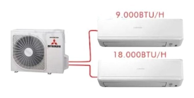 Mitsubishi 9+18 18000 Btu A++ Enerji Sınıfı R410A Inverter Multi Split Duvar Tipi Klima