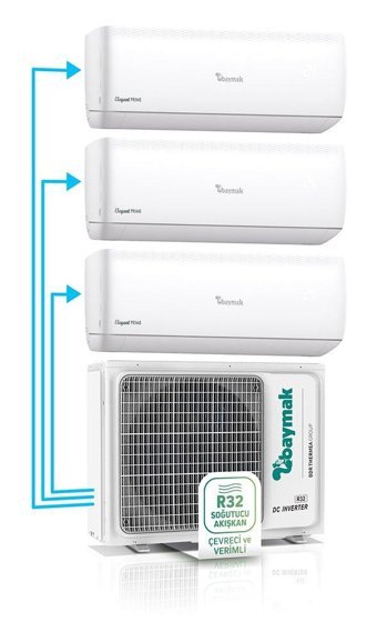 Baymak Elegant Prime Multi 27000 Btu A++ Enerji Sınıfı R32 Inverter Multi Split Duvar Tipi Klima