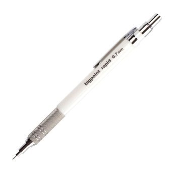 Bigpoint Rapid Silgili Metal Metalik Beyaz 0.7 mm Uçlu Versatil Kalem 12 Adet