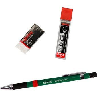 Rotring Visumax Silgili Metal Metalik Yeşil 0.7 mm Uçlu Versatil Kalem Seti