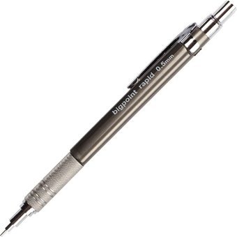 Bigpoint Rapid Silgili Metal Metalik Gri 0.5 mm Uçlu Versatil Kalem