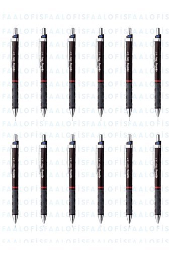 Rotring Tikky Silgili Metal Metalik Bordo 0.7 mm Uçlu Versatil Kalem 12 Adet