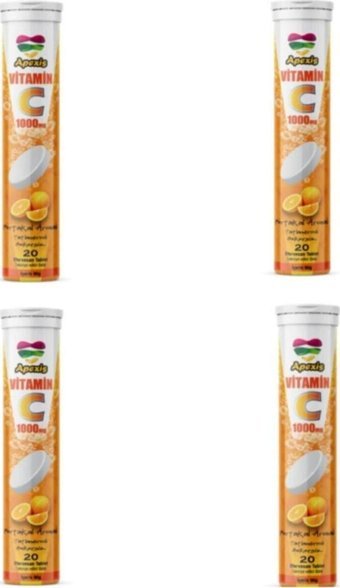 Apexis Vitamin C Portakal Vitamin 4x20 Tablet