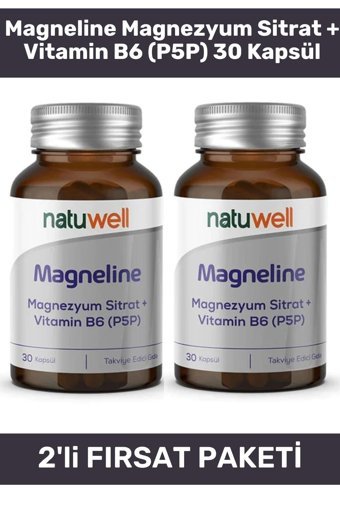 Natuwell Magneline Magnezyum Sitrat P5P Vitamin 2x30 Kapsül