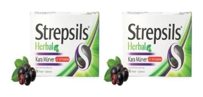 Strepsils Herbal Kara Mürver Vitamin 2x16 Tablet