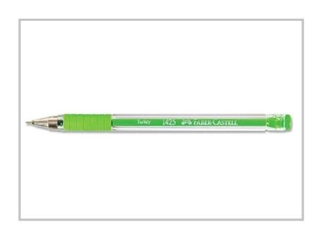 Faber-Castell 1425 Plastik Tek Renkli 0.7 mm İğne Uçlu Açık Yeşil 3'lü Tükenmez Kalem