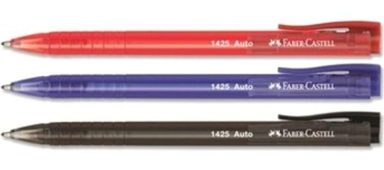 Faber-Castell 1425 Auto Plastik 3 Renkli 1.0 mm Çok Renkli 3'lü Tükenmez Kalem