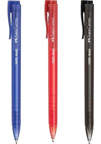 Faber-Castell 1425 Auto Plastik 3 Renkli 1.0 mm Çok Renkli 3'lü Tükenmez Kalem