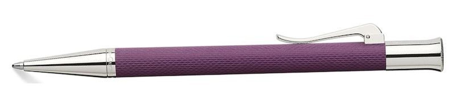 Faber-Castell Graf Von Guilloche Rodyum Tek Renkli 0.7 mm Mavi Tükenmez Kalem