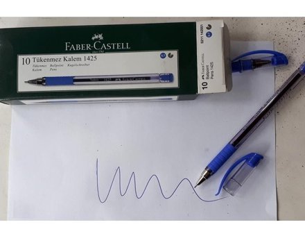 Faber-Castell 1425 Plastik Tek Renkli 0.7 mm İğne Uçlu Mavi 20'li Tükenmez Kalem