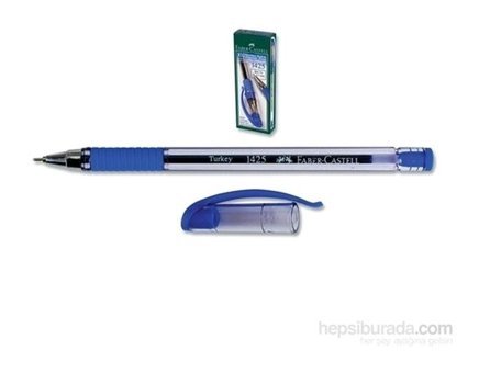 Faber-Castell 1425 Plastik Tek Renkli 0.7 mm İğne Uçlu Mavi 20'li Tükenmez Kalem