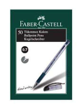 Faber-Castell 1425 Plastik Tek Renkli 0.7 mm İğne Uçlu Siyah 50'li Tükenmez Kalem