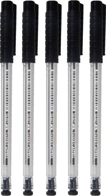 Faber-Castell 1440 Plastik Tek Renkli 0.8 mm Siyah 5'li Tükenmez Kalem Seti