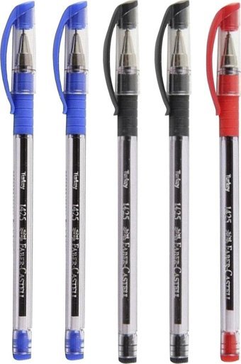 Faber-Castell 1425 Plastik 3 Renkli 0.7 mm İğne Uçlu Çok Renkli 5'li Tükenmez Kalem