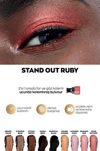 Avon Power Stay Stand Out Ruby Toz Metalik Stick Far Pembe
