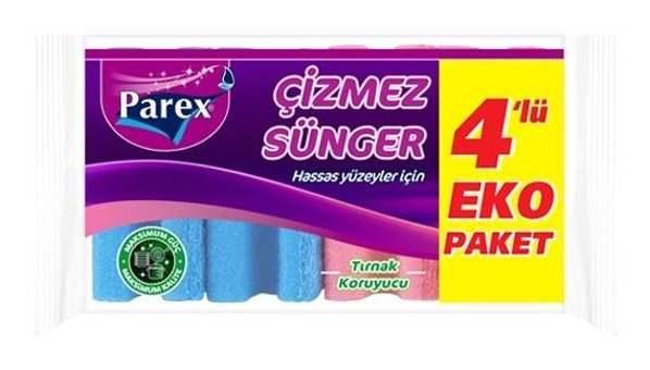 Parex Oluklu 4'lü Bulaşık Süngeri