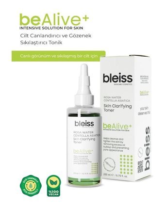 Bleiss BeAlive+ Cilt Canlandırıcı Tüm Ciltler İçin Gözenek Sıkılaştırıcı Yüz Temizleyici Likit Tonik 200 ml