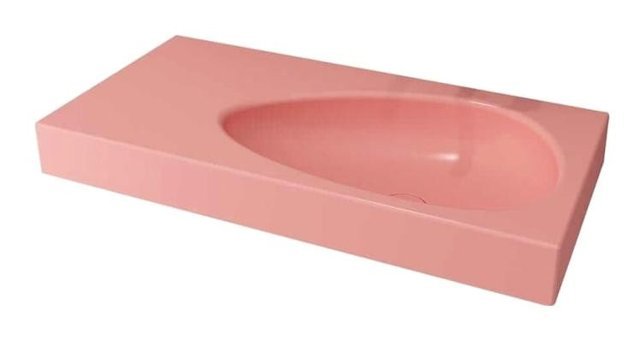 Bocchi Etna Tekli 90 cm Seramik Tezgah Üstü Dikdörtgen Lavabo Mat Somon