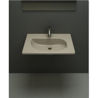Bocchi Taormina Arch Tekli 65 cm Seramik Tezgah Üstü Dikdörtgen Lavabo Bej