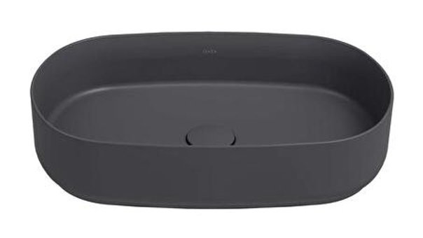 Isvea Infinity Tekli 55 cm Seramik Tezgah Üstü Oval Lavabo Antrasit
